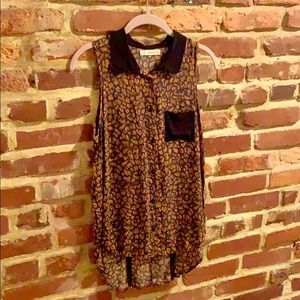 Rusty Leopard Print Sleeveless tank